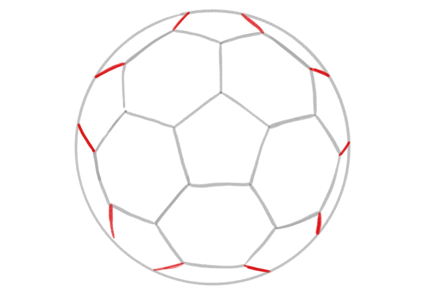 Learn to draw and fill in the intricate pattern of a soccer ball step by step.